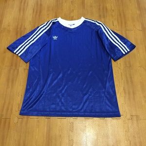 Vintage Adidas Men`s Large Blue Soccer Jersey Vintage Adidas Men`s Large Blue Soccer Jersey